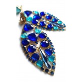 Oversized Clip on Earrings, Statement Earrings, Blue Earrings, Large Blue Earrings,